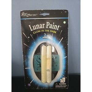 Glow In The Dark Lunar Paint Sticks Set Of 2 & 2 Stencils Great Explorations Vtg
